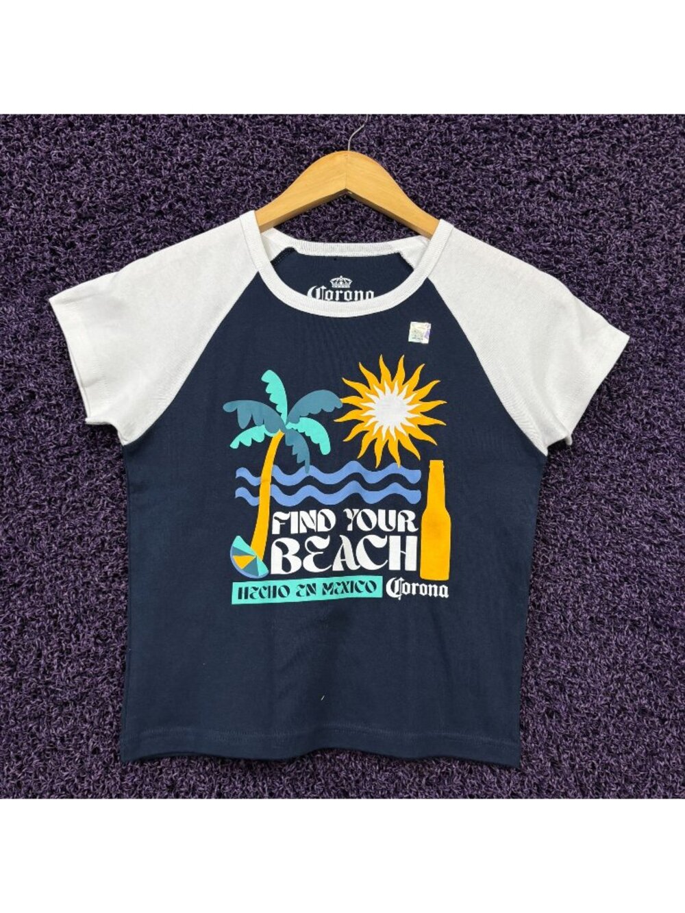 Corona Cerveza Find Your Beach Hecho En Mexico Crop Top L
